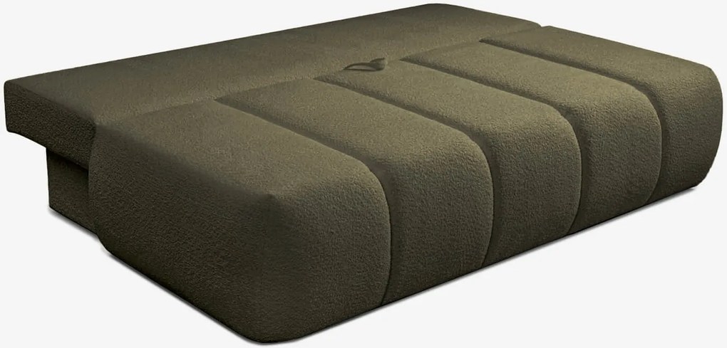 Sofa z Funkcją Spania SARIA Oliwkowa Boucle Nowoczesna