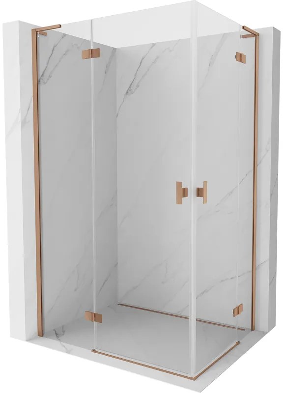 Mexen Mist-H L Duo kabina prysznicowa uchylna lewa 105 x 90 cm, transparent, miedź szczotkowana - 8A5L-105L-090P-65-00