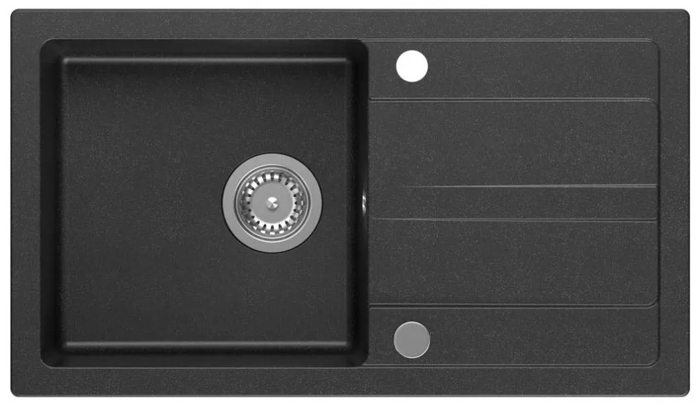 Sapho - Zlewozmywak kuchenny 77x44 cm granit/czarny