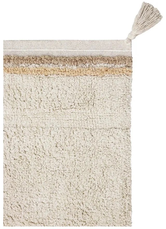Kremowy bawełniany dywan tkany ręcznie odpowiedni do prania 90x130 cm Bloom Natural – Lorena Canals