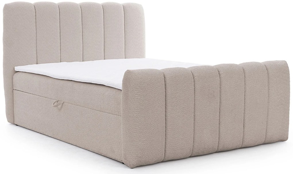 Szarobeżowe nowoczesne łózko kontynentalne C0-L55