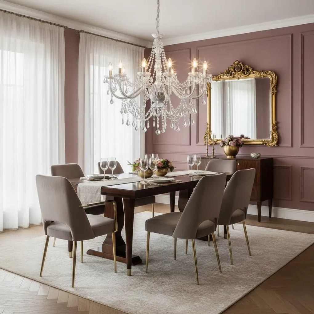 Srebrny świecznikowy żyrandol kryształowy - 3X EX99 K5-Z84