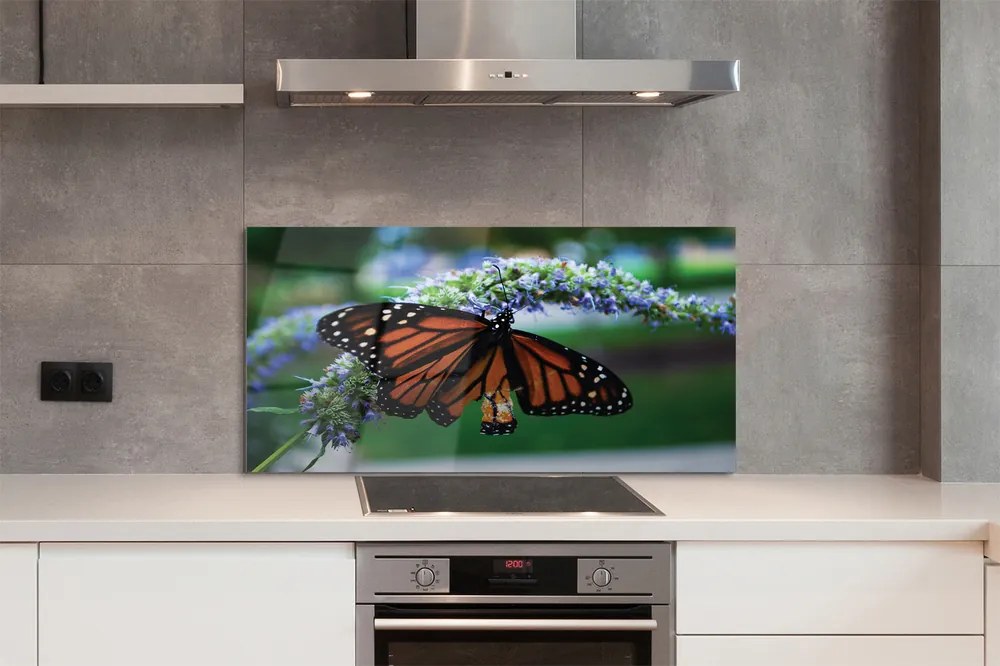 Panel Szklany Motyl Spijający Nektar