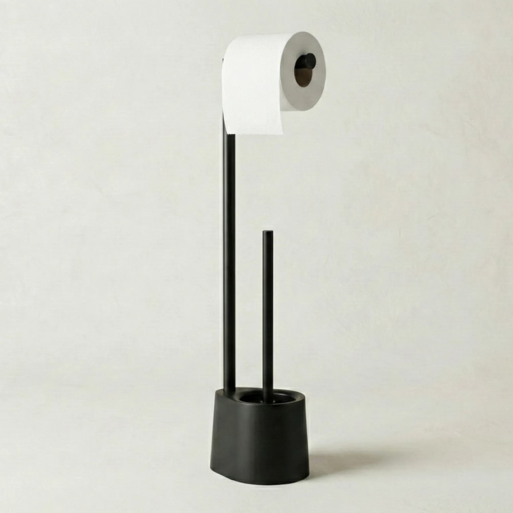 Stojak na papier toaletowy i szczotkę do WC STILK, 63 cm