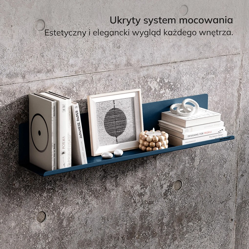 Półka wisząca metalowa granatowa, 700 mm: JOANNE Modern