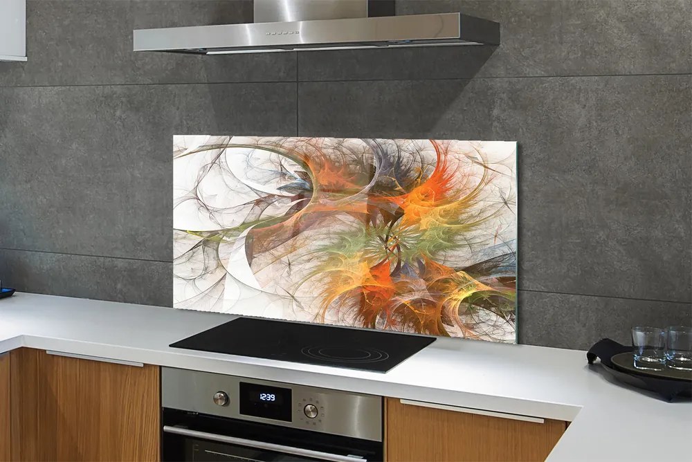 Panel szklany do Kuchni Geometryczna Gra Kolorów