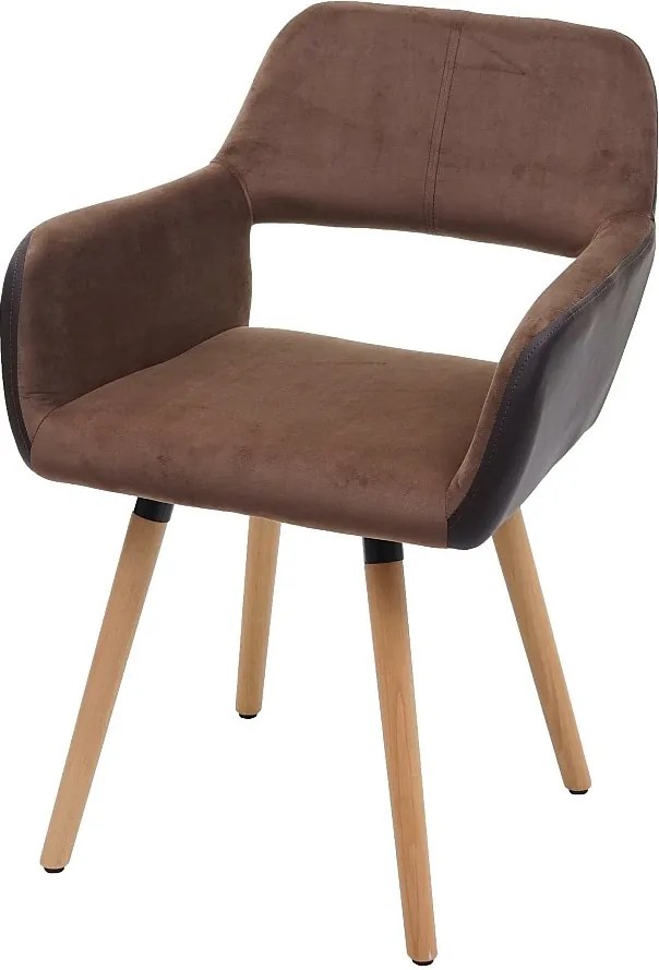 Krzesło do jadalni MCW-A50 II,  sztuczna skóra / tkanina, jasnobrązowy, jasne nogi