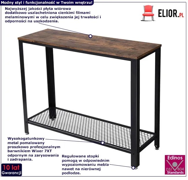 Industrialna konsola z metalową półką C4-L59