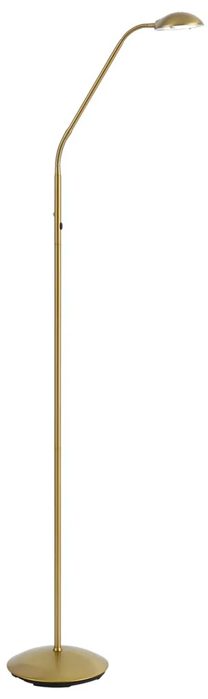 Nowoczesna lampa podłogowa mosiężna z LED, 3-stopniowa, ściemnialna, ładowalna - Waldorf Nowoczesny Oswietlenie wewnetrzne