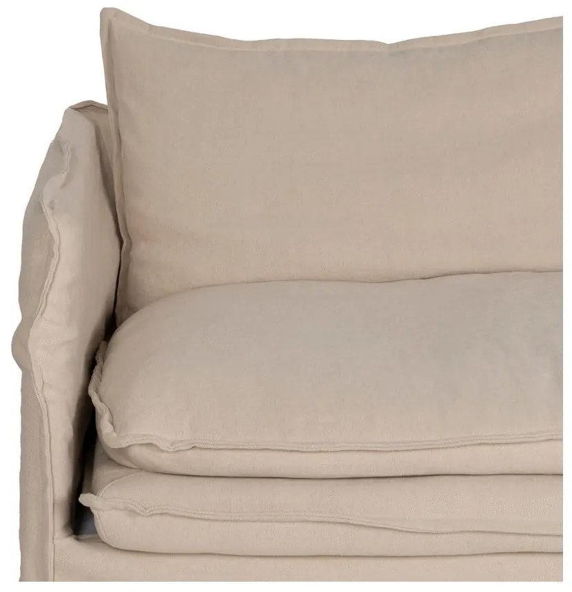 Kremowa lniana sofa 210 cm – Ixia