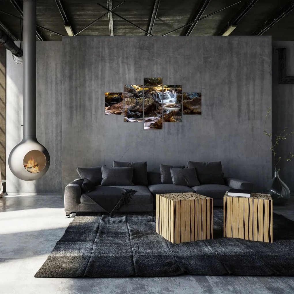 Obraz skalistego strumienia (125x70 cm)