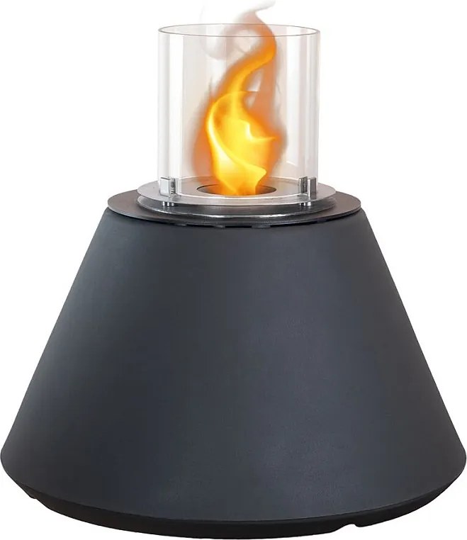 STROMBOLI Kominek bioetanolowy stojący antracytowy, palenisko do wewnątrz i na zewnątrz, śr. 60 x wys. 56