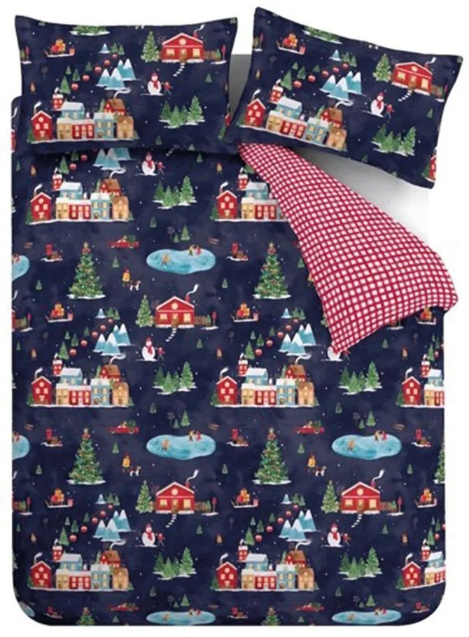 Niebieska pościel dwuosobowa 230x220 cm Ski Village – Catherine Lansfield