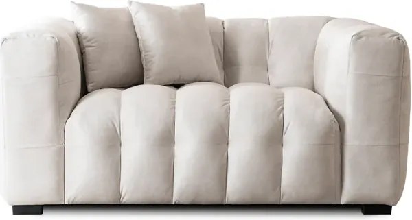 Sofa MODERNO 2S Dwuosobowa Kremowa Welurowa Glamour