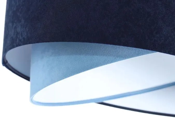 Granatowo biała lampa wisząca welurowa EX994 R4-Z11