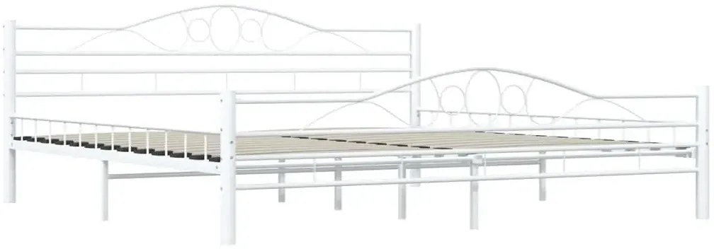 Białe metalowe łózko loftowe 200x200 cm - Audun