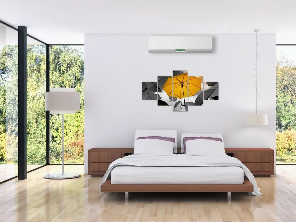 Obraz żółtego parasola (125x70 cm)
