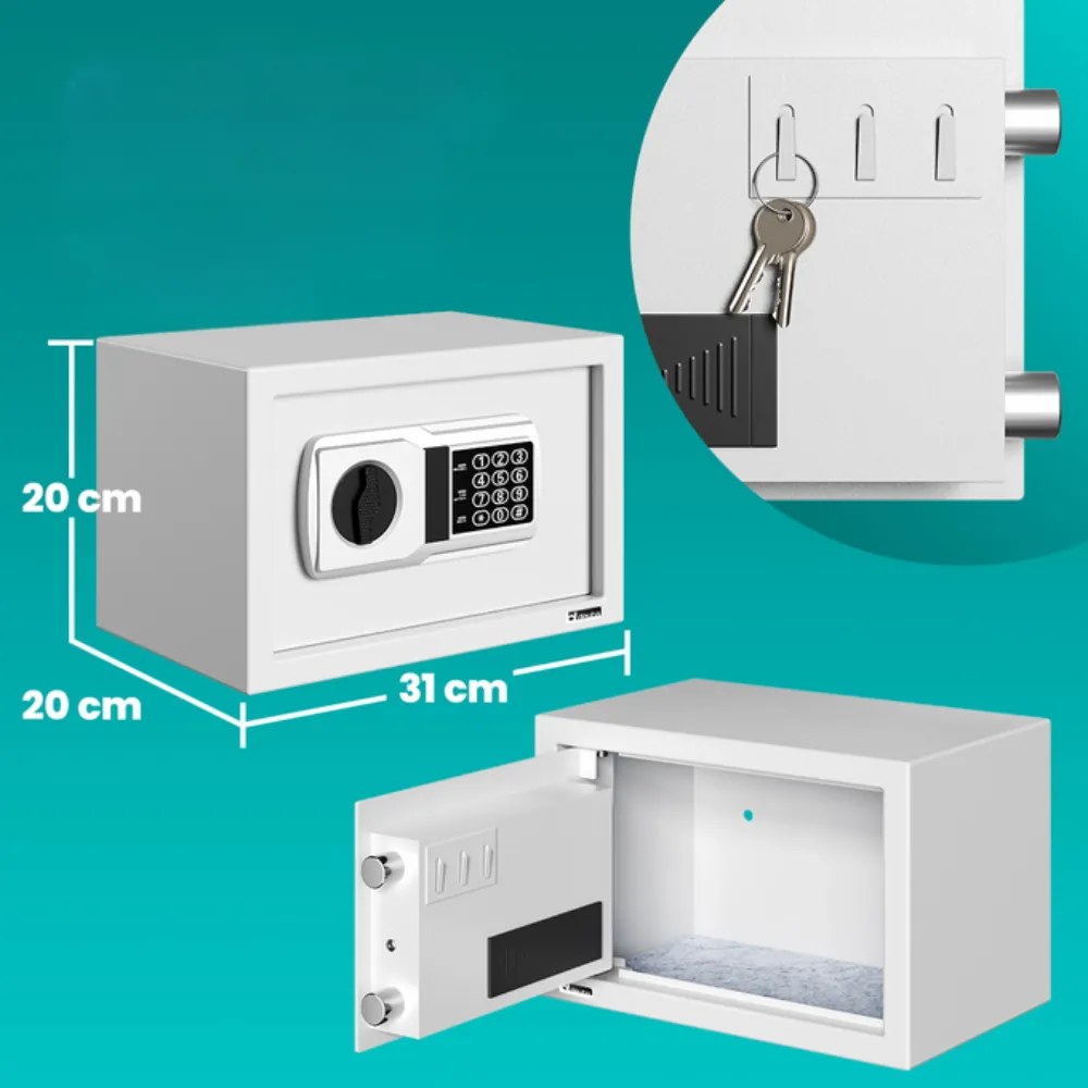Elektroniczny sejf meblowy SAFETY, 31 x 20 x 20cm, srebrna Deuba