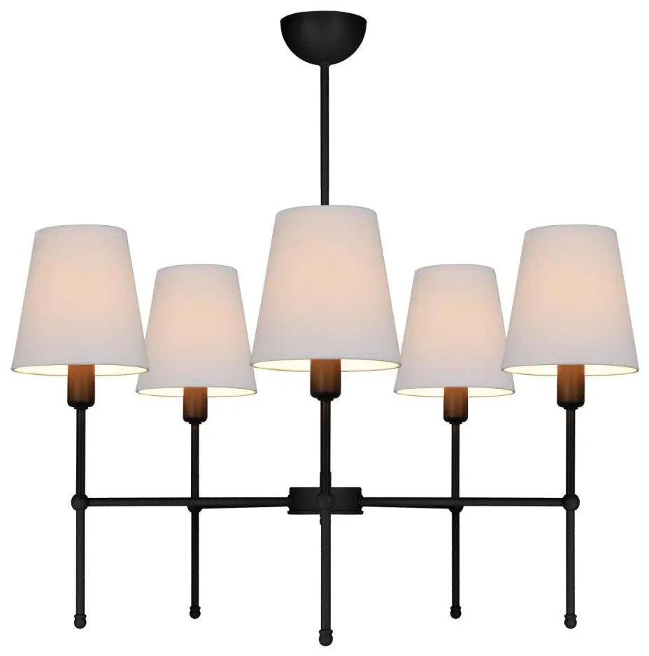 Żyrandol na pręcie MADELA 5xE14/40W/230V biały/czarny