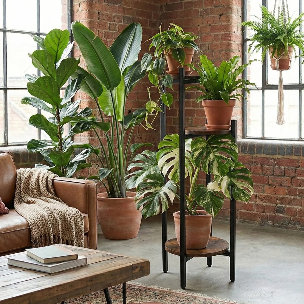 Wąski kwietnik stojący STEM na 3 kwiaty, Ø 33 x 80,5 cm