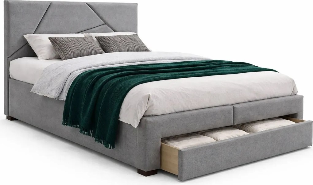 Szare łóżko do sypialni E7-C55