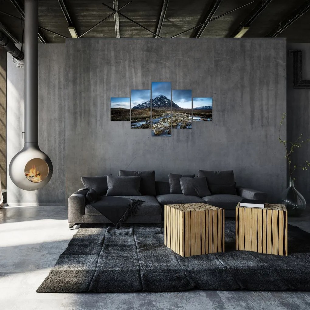 Obraz góry i rzeki (125x70 cm)
