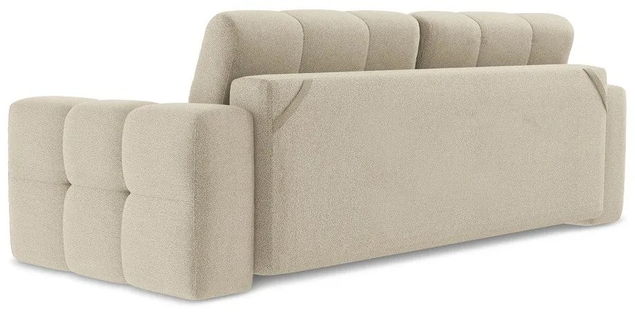 Jasnobrązowa rozkładana sofa z materiału bouclé 255 cm Milu – Makamii