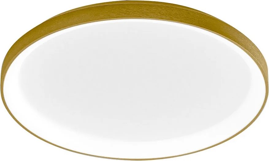 Krizia nowoczesna lampa sufitowa LED 50 W ściemnialna, 4100 lm, ciepłe światło 3000 K, aluminium w kolorze złotym, opalowy dyfuzor, Ø45 cm