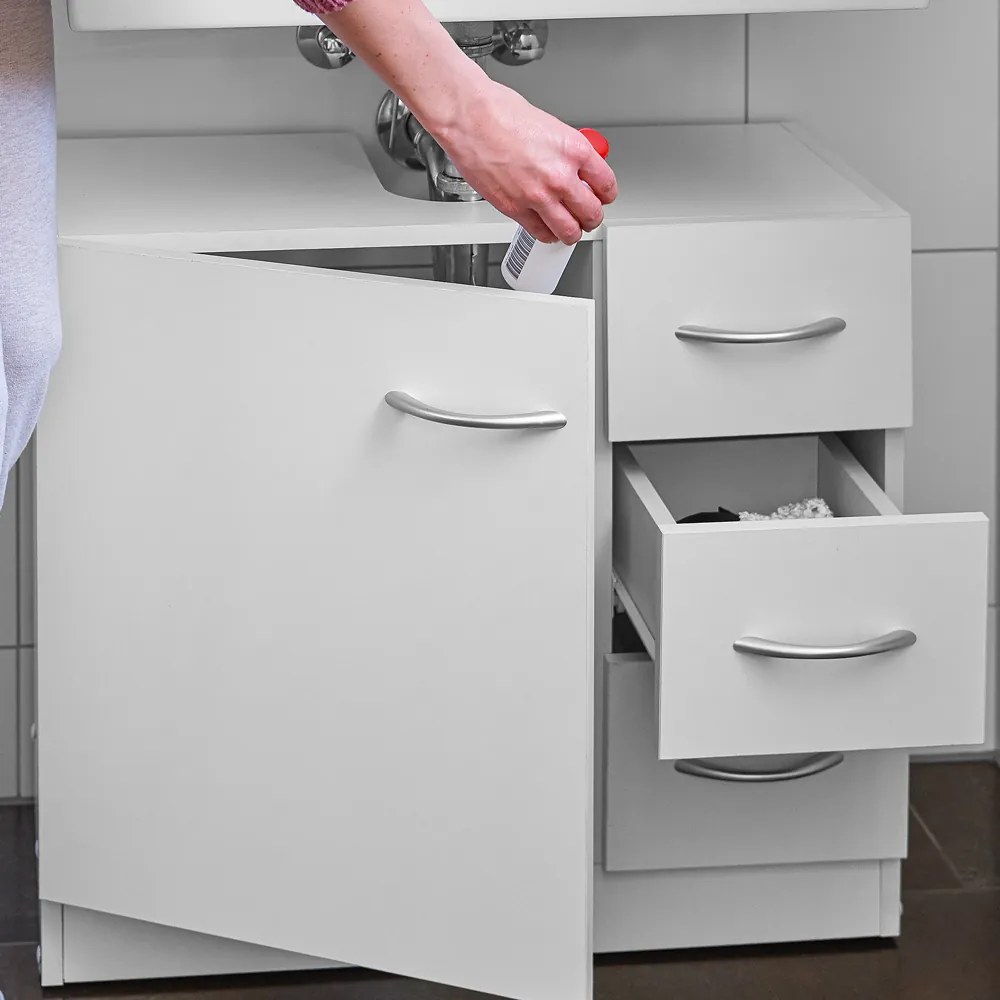 Casaria Szafka pod umywalkę z 3 szufladami SILKE, 63x30x54cm, biała
