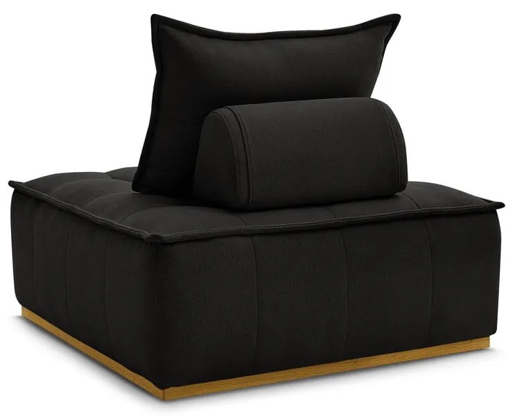 Czarny fotel z tkaniny szenilowej Elisa – Bobochic Paris