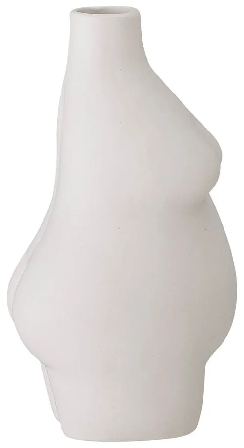 Biały kamionkowy wazon Bloomingville Elora, wys. 18 cm