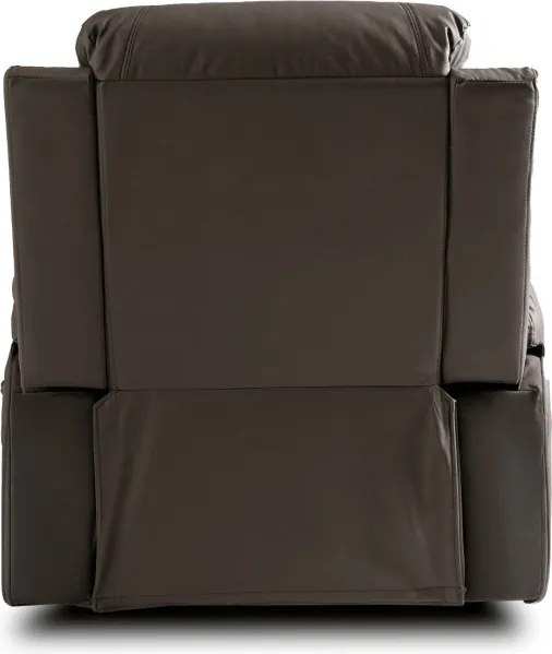 Fotel Masujący BOX Rozkładany Wypoczynkowy z Podnóżkiem Ciemnobrązowy Ekoskóra Nowoczesny