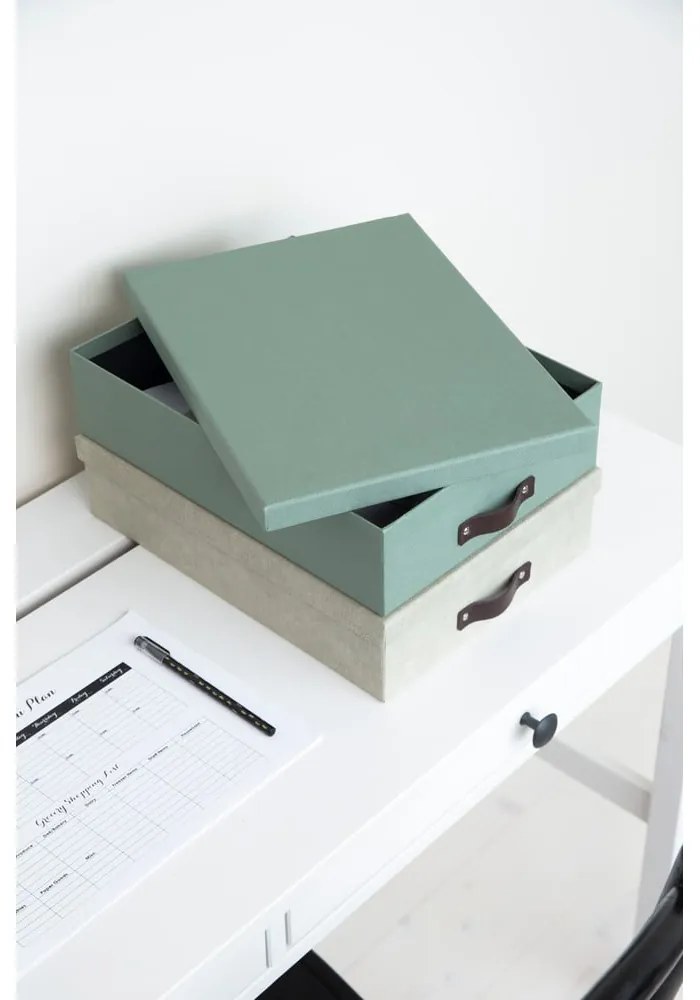 Zielony kartonowy organizer na dokumenty Oskar Canvas Paper Laminate – Bigso