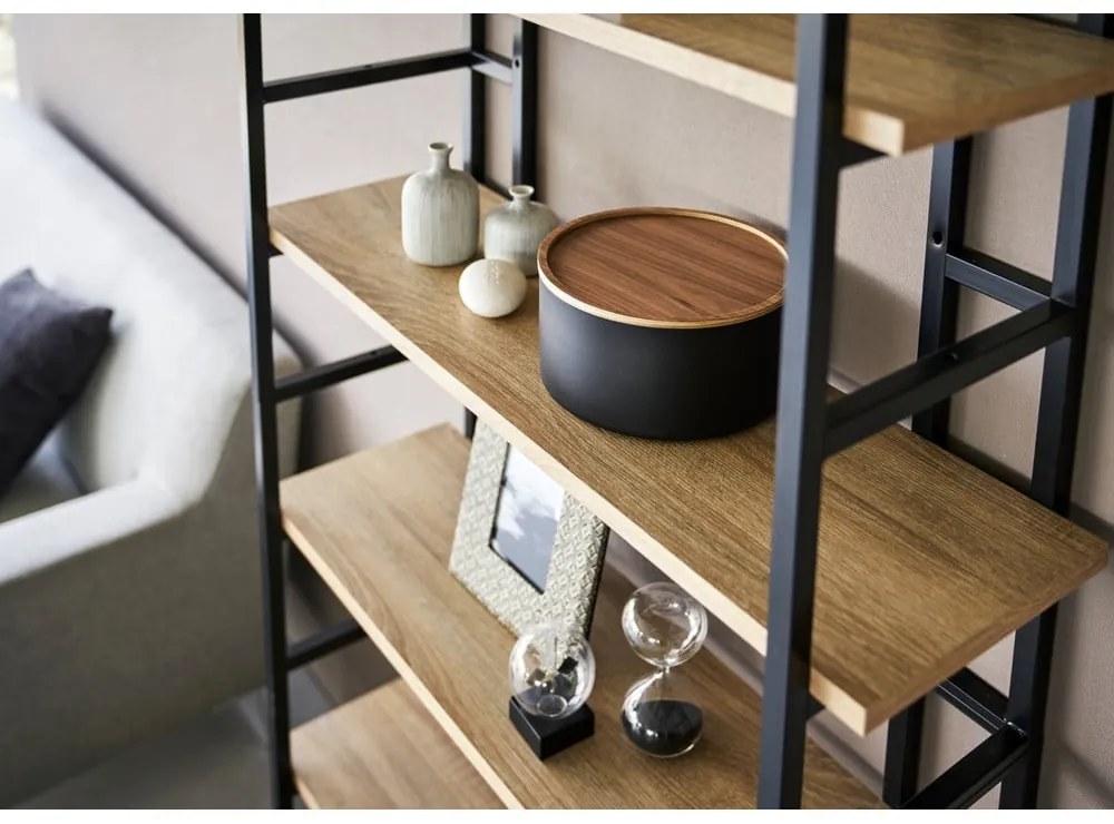 Czarny metalowy pojemnik z pokrywką ø 22x11 cm Rin – YAMAZAKI