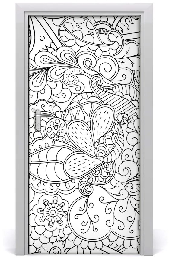 Okleina samoprzylepna na drzwi Tło Zentangle