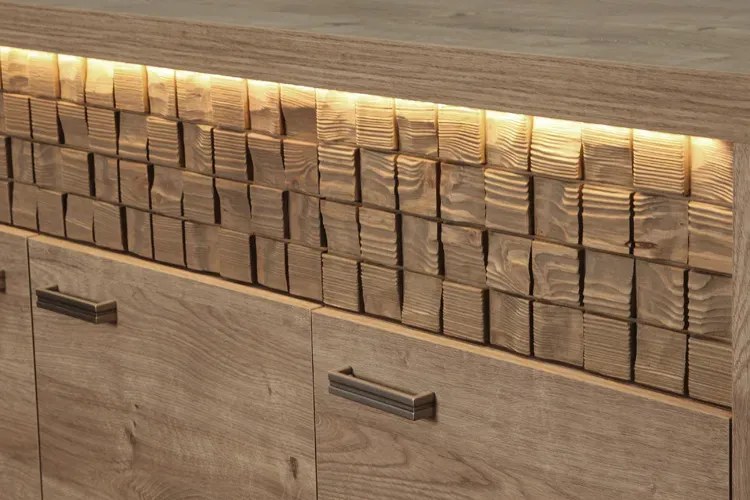Komoda z szafką i szufladą dąb ribbeck W9-T14