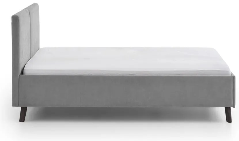 Szare tapicerowane łóżko dwuosobowe ze stelażem 140x200 cm Piano – Meise Möbel