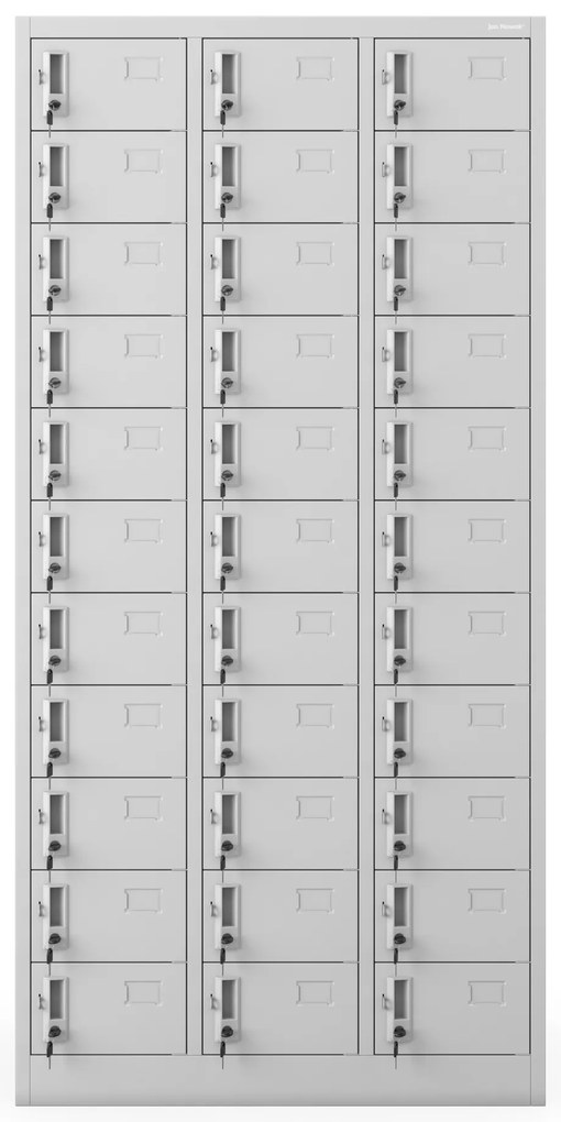 Skrytkowa szafa socjalna BHP depozytowa OLIVER, 900 x 1850 x 450 mm, szara