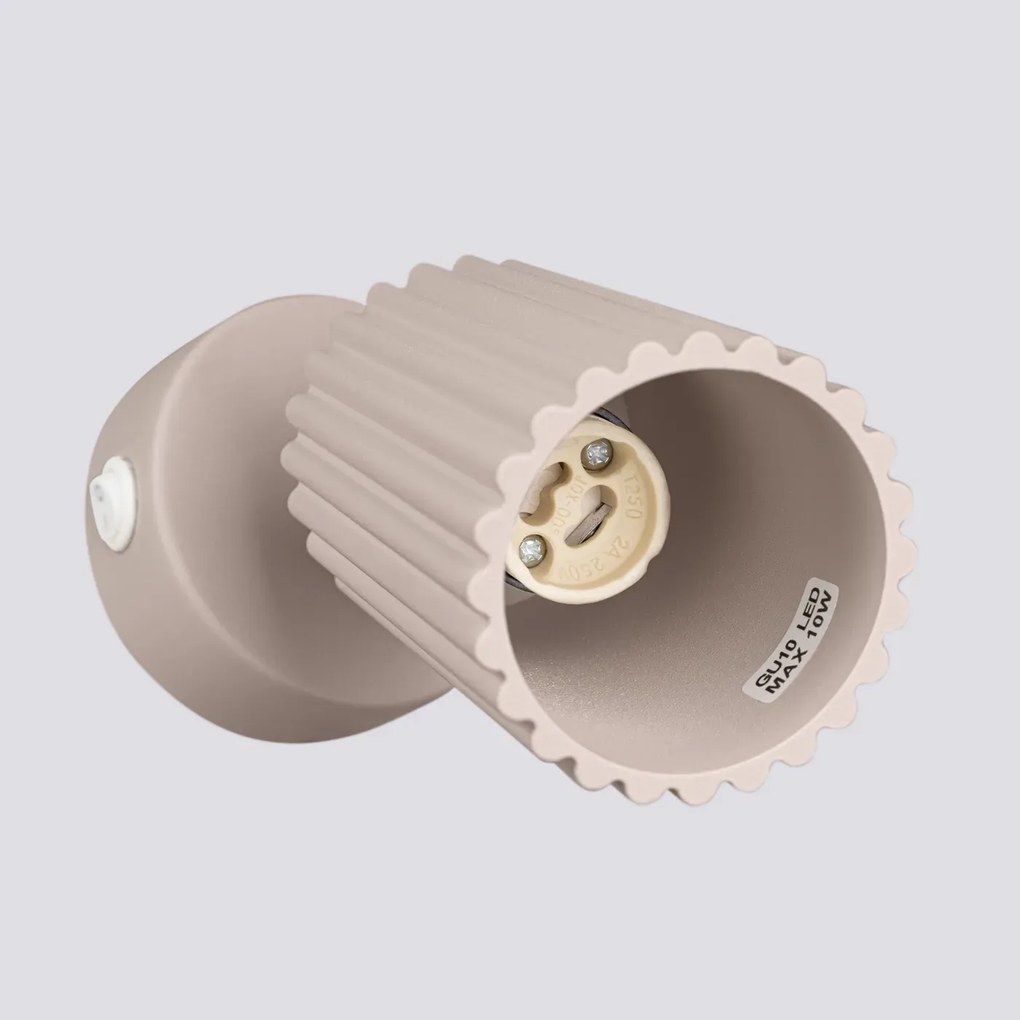 Kinkiet KARBON taupe ryflowany z włącznikiem SOLLUX  LIGHTING