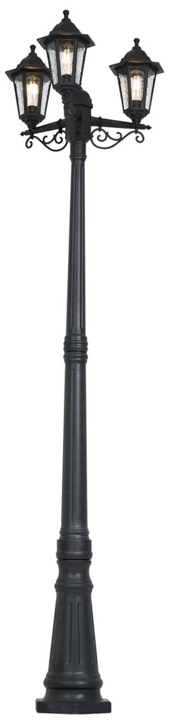 Klasyczny słupek zewnętrzny czarny 217 cm IP44 - New Haven Hammered