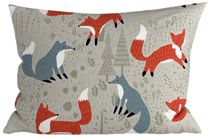 Zestaw 2 szt. dekoracyjnych poszewek na poduszkę FOXIVA 40x60 cm, szary