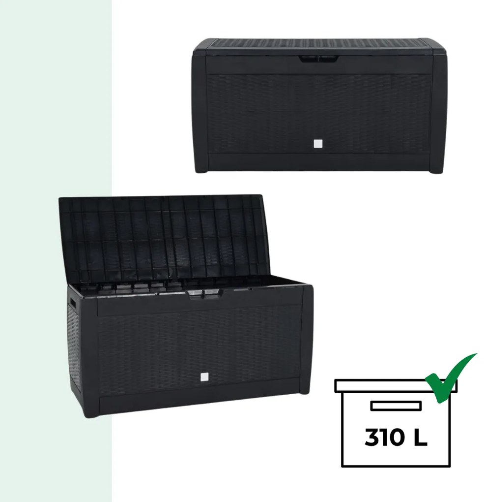 Prosperplast Skrzynia do przechowywania RATO, 310L, 119x48x60cm, antracytowa