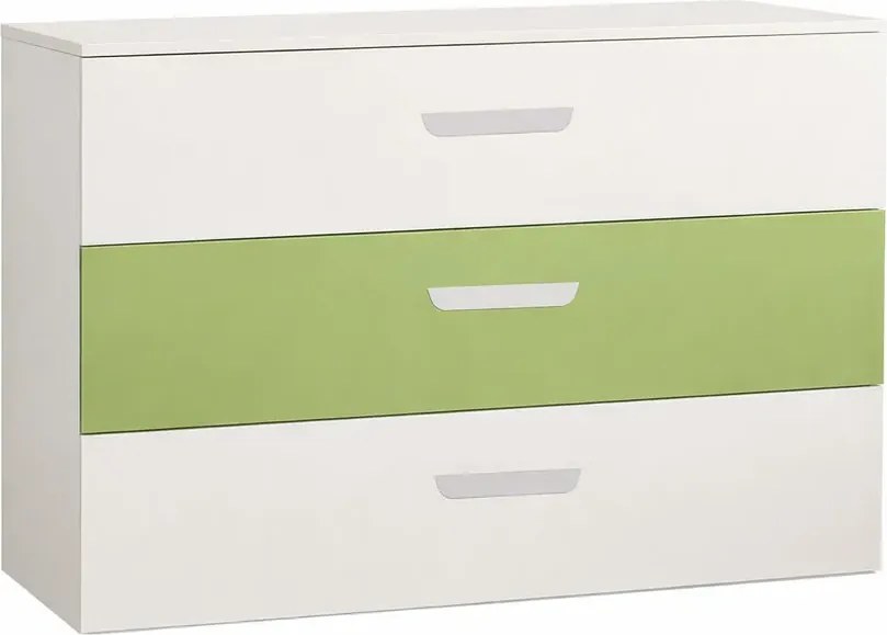 Komoda do pokoju nastolatka kaszmir + zielony M2-H01