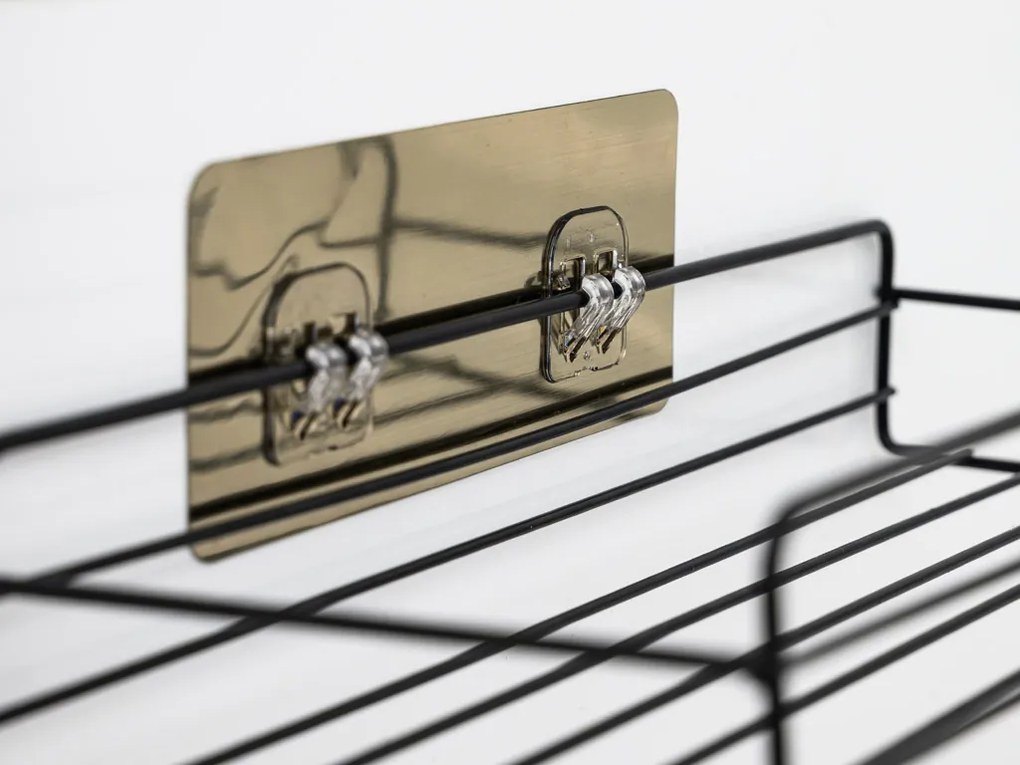 Półka łazienkowa bez wiercenia VIENTO, czarna