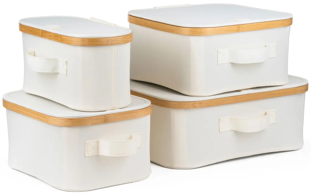 Pojemnik do przechowywania G21 30 x 30 x 15 cm, bambusowy z pokrywką, beżowy