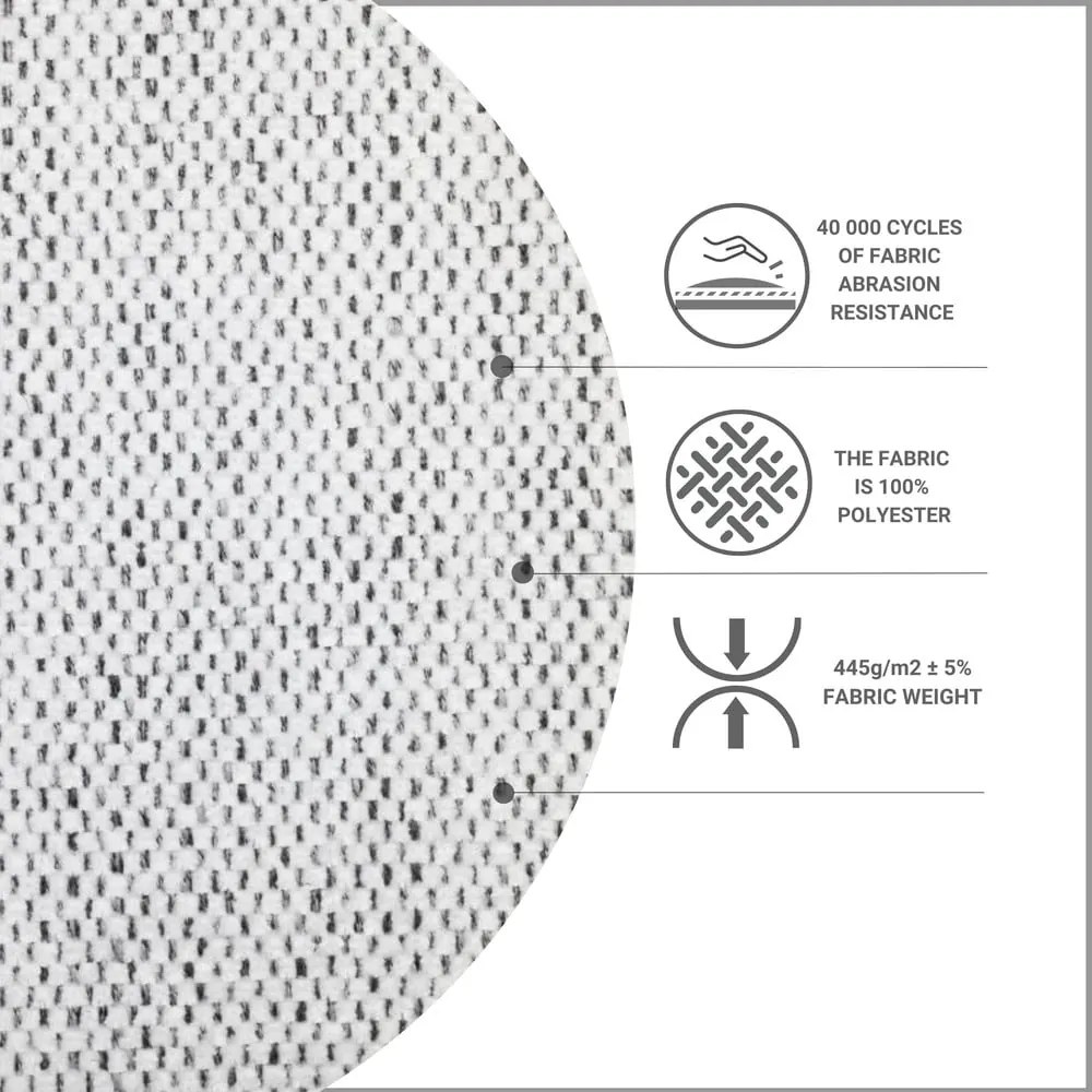 Jasnoszare tapicerowane łóżko dwuosobowe ze schowkiem 200x200 cm Musca – Maison de Rêve
