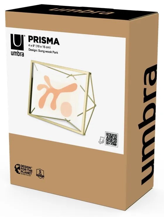 Metalowa ramka stojąca/ścienna w kolorze złota 15x20 cm Prisma – Umbra