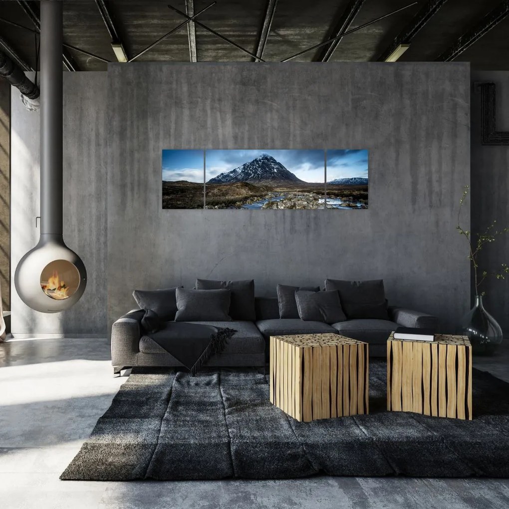 Obraz góry i rzeki (170x50 cm)