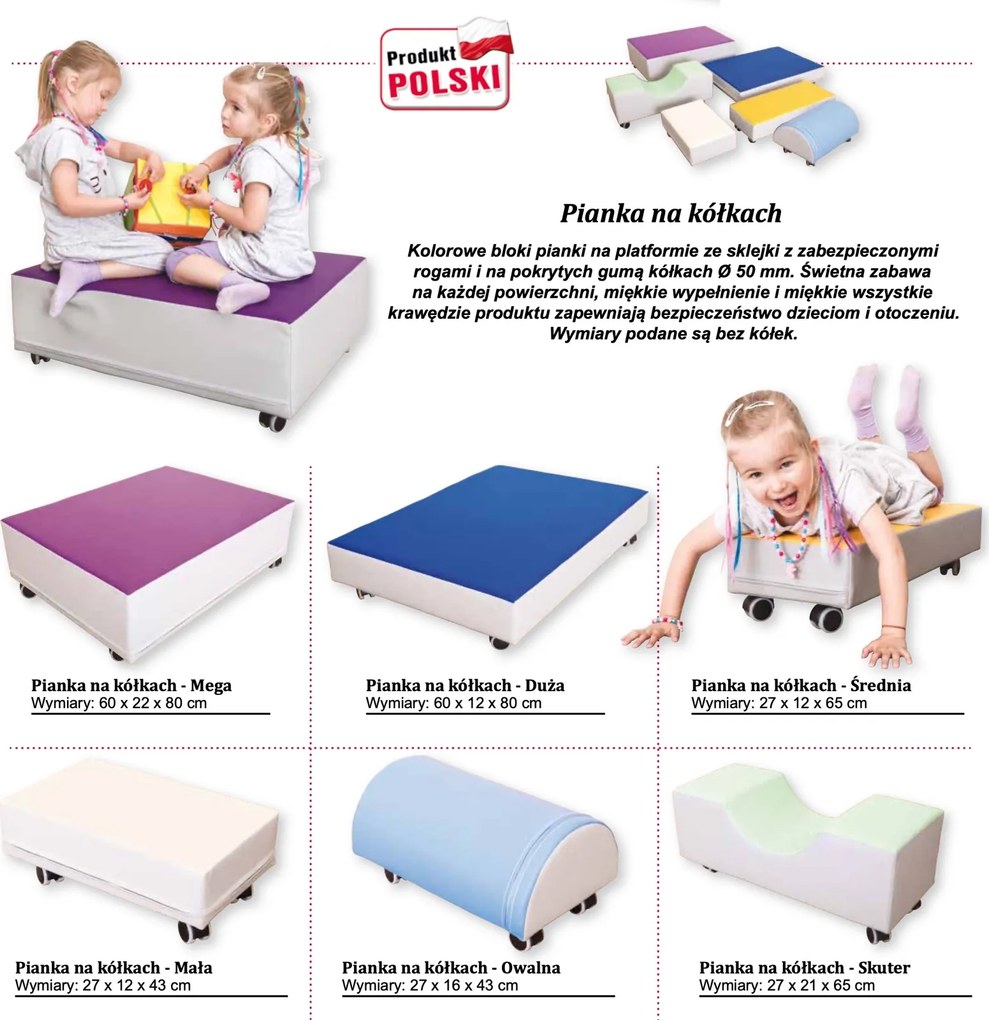 Siedzisko piankowe na kółkach Mobix Małe