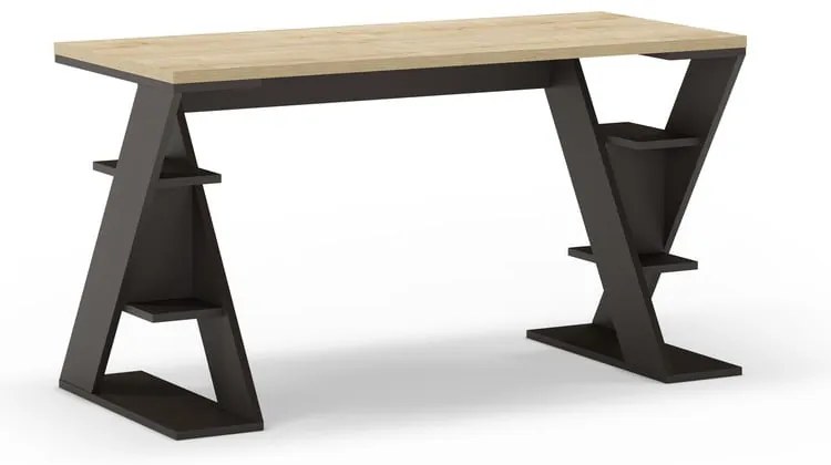 Biurko z blatem w dekorze dębu 60x137 cm Butterfly – Marckeric